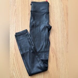 SPANX Black Faux Leather Shine Leggings
